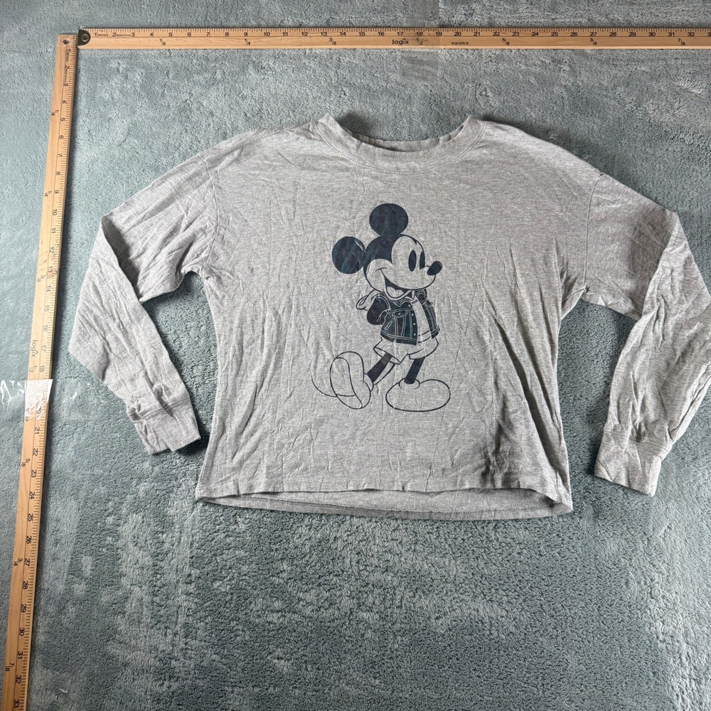 Gap Kids Disney Mickey Mouse Gray Long Sleeve Graphic T-Shirt XL